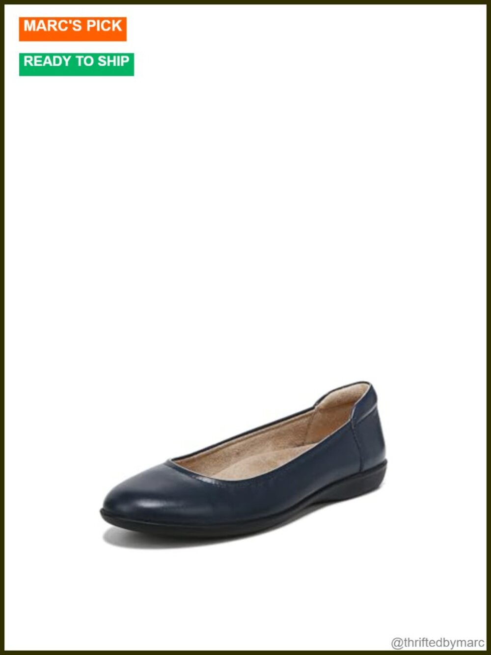 Naturalizer Flexy Ballet Flat Leather Slip On Comfort Shoe